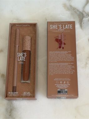Beauty Creations She's Late Lip Duo Set - Warm Brown